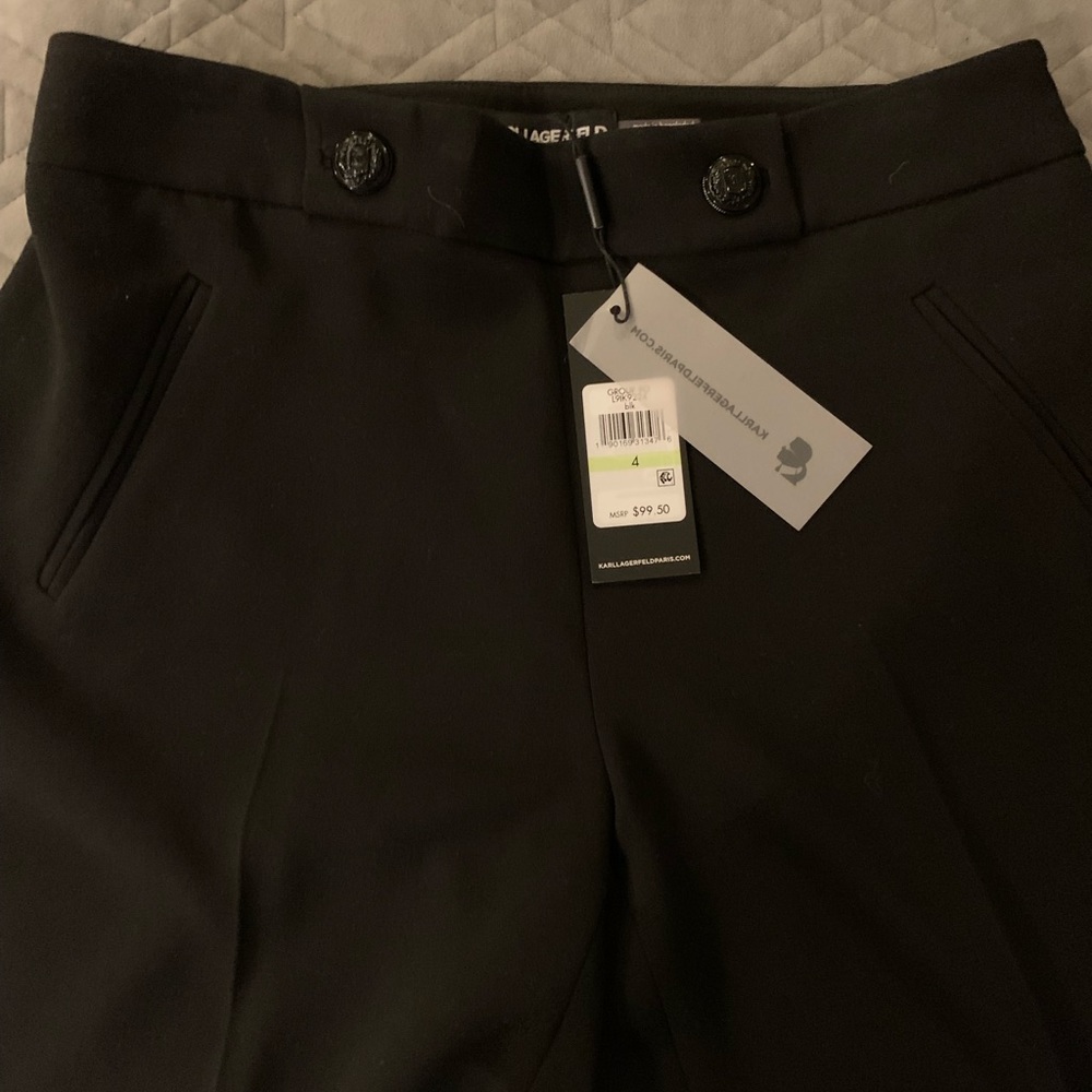 Karl Lagerfeld nwt black wide leg trousers